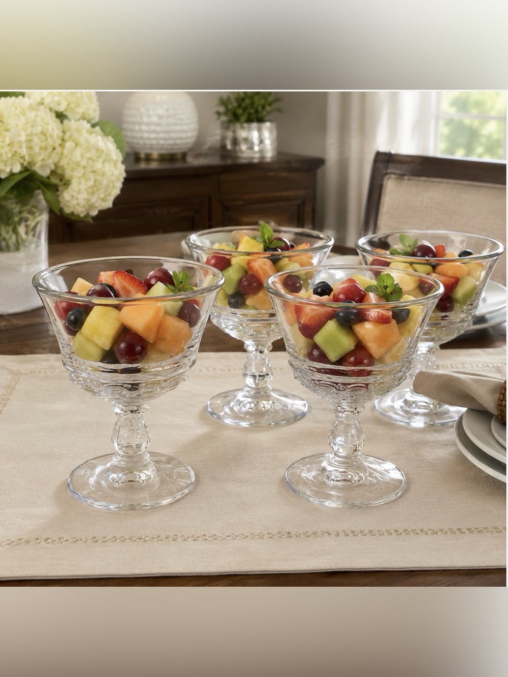 Fostoria Elegant Crystal Century Open Champagne Tall Sherbet Glasses